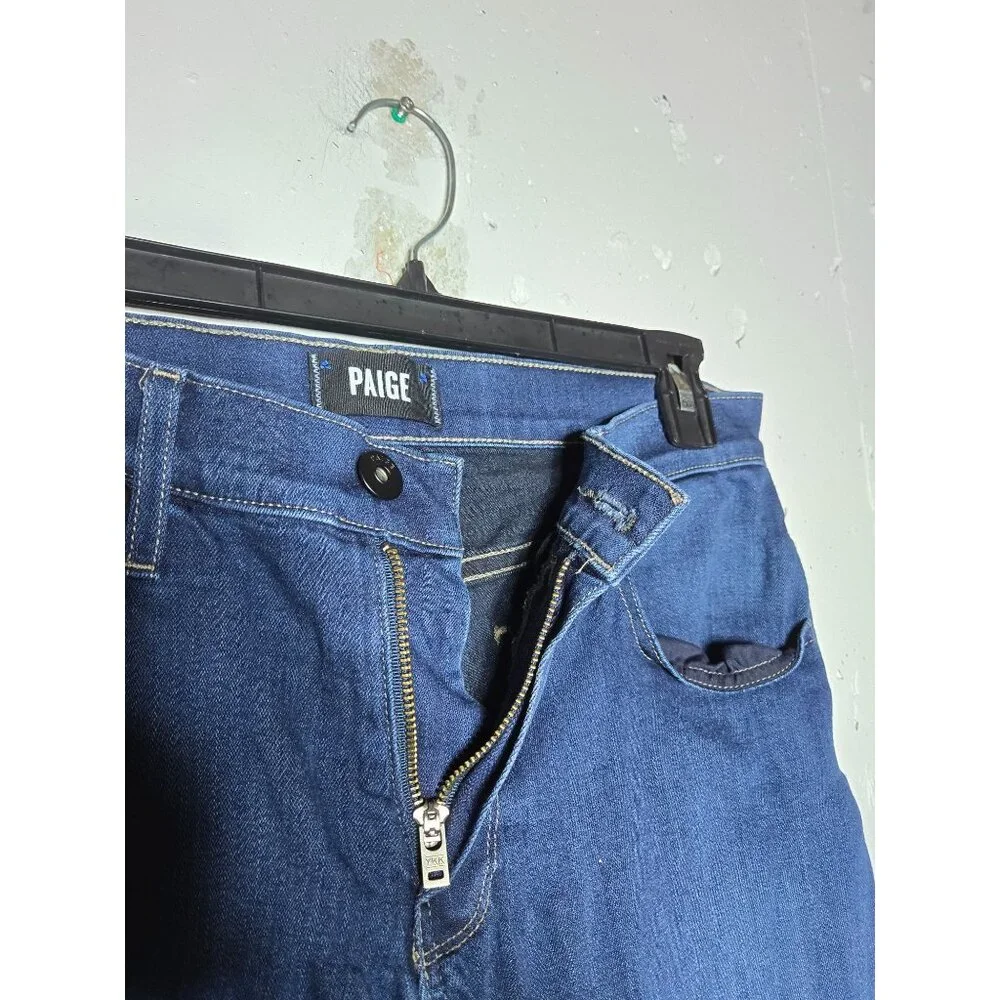 Paige Mens Saunders Federal Slim Straight Denim Blue Jeans Size 30 Stretch Dark‎